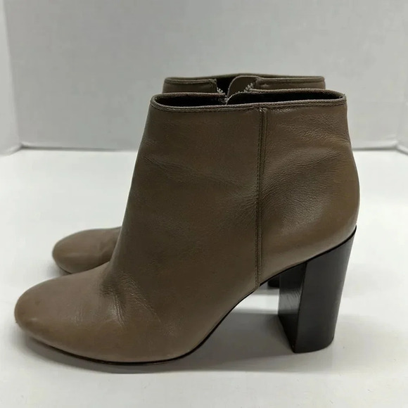Tory Burch Bowie Heeled Leather Ankle Boots Taupe Brown Size 6.5 - Picture 7 of 13